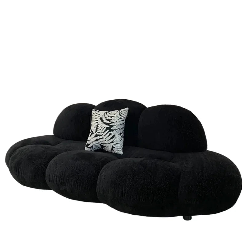 canapé salon contemporain velours noir blanc gris minimaliste moderne adultes