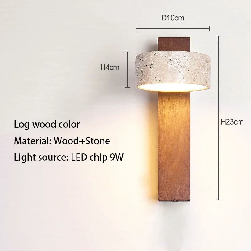 lampe murale moderne minimaliste bois texturé abatjour opaque orientable fixée mur