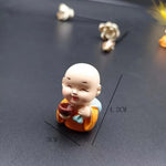 ornement résine figuratif bouddha varié décoration maison statuette mat opaque orange blanc