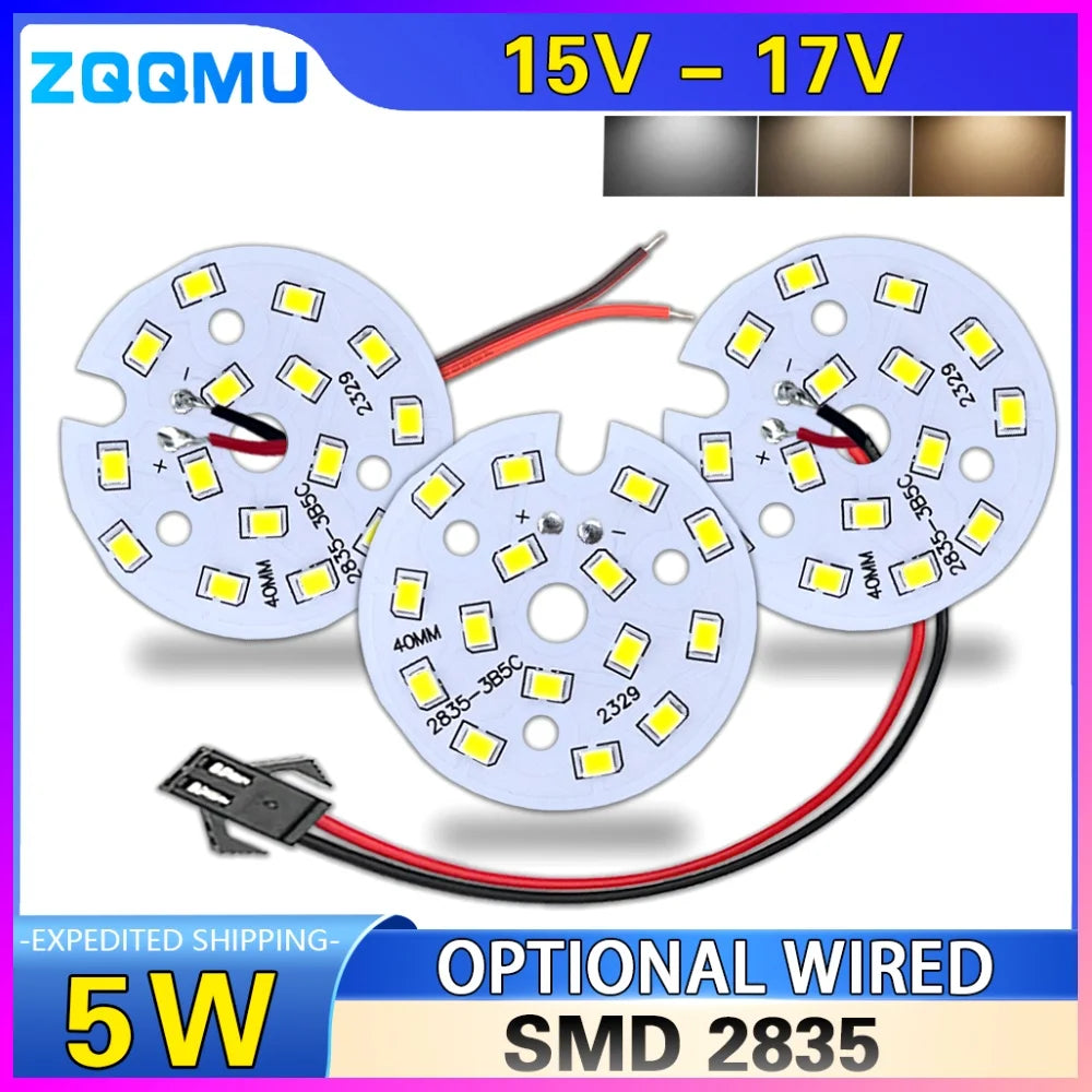 ampoule led plaque 40mm blanc 6000k diodes smd modernes câble connecteur