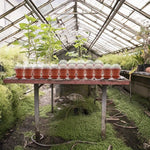 pots fleurs mini serre brun orange transparent couvercle humidité pelle réception base plantaions intérieurextérieur