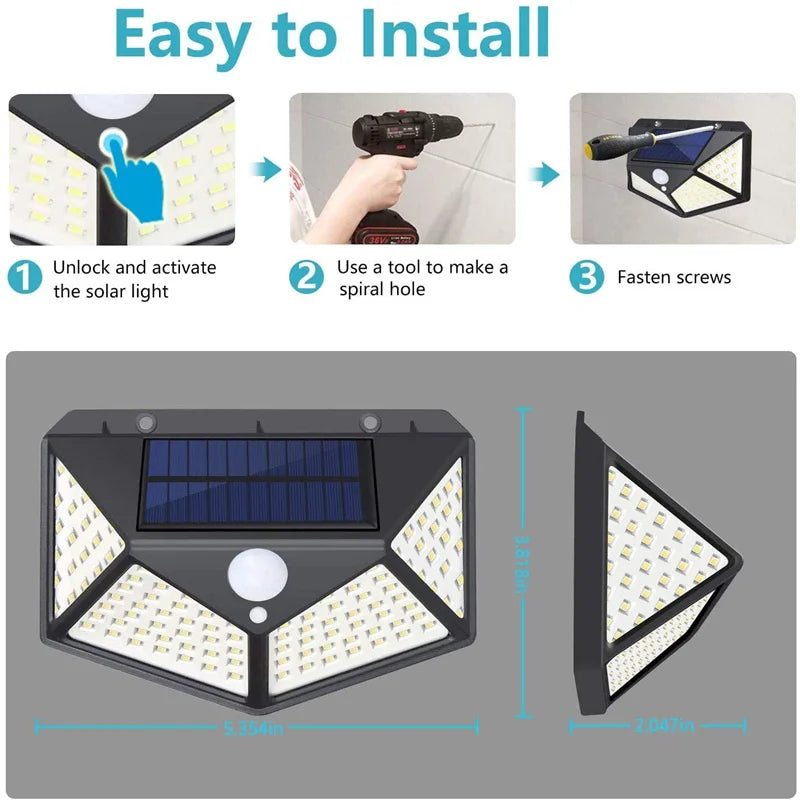lampe murale solaire motion sensor led moderne extérieure ip65 garage jardin porte
