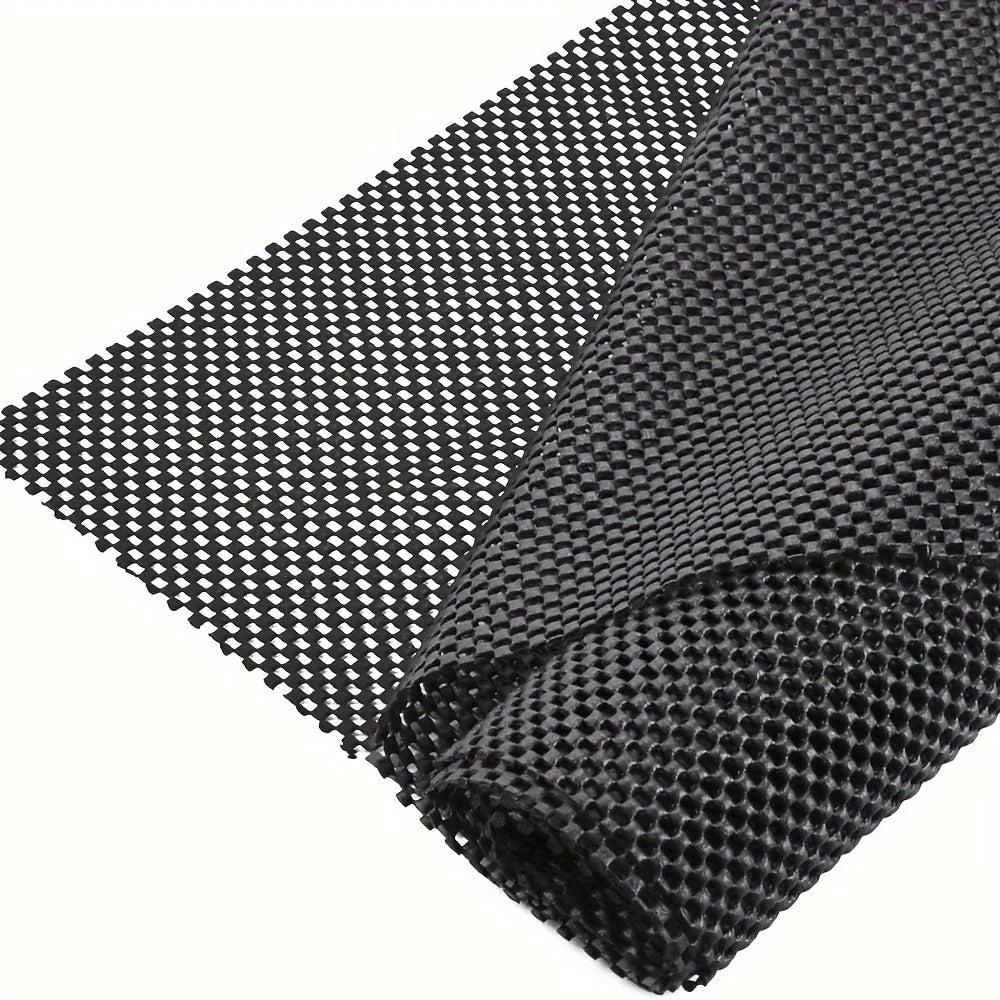 tapis antidérapant noir treillis alvéolaire utilitaire minimaliste 150x100cm cuisine tiroirs comptoirs