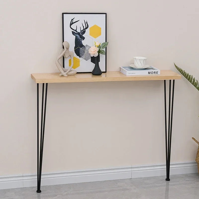 Table console étroite bois massif fixation murale