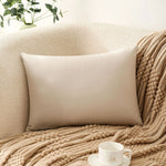 housses coussin carrées unies modernes beige gris orange lit décoration voiture