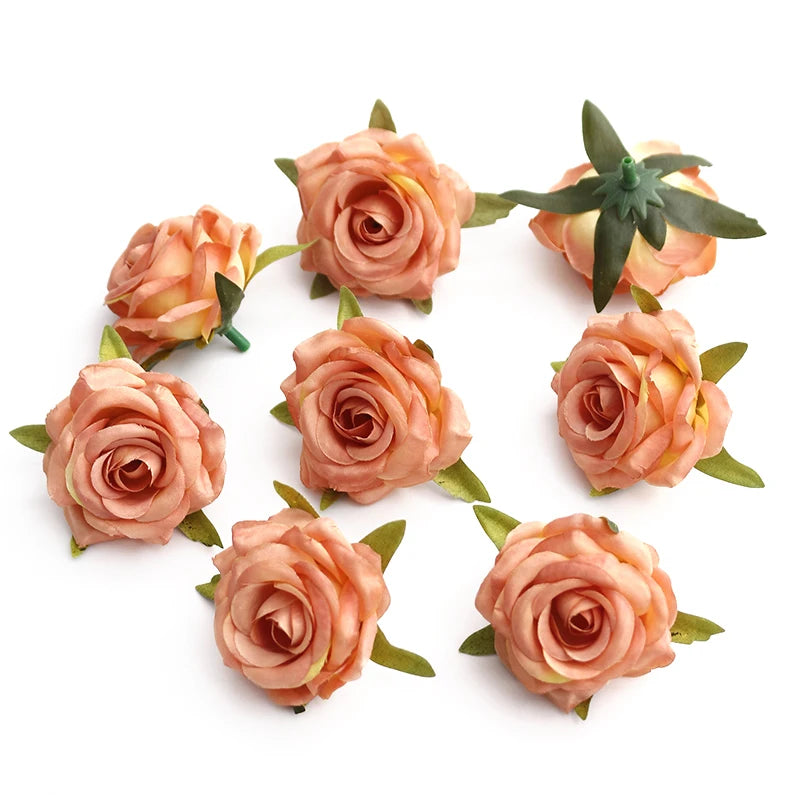 fleurs artificielles roses bouquet blanc rose violet 10 pièces décoration mariage
