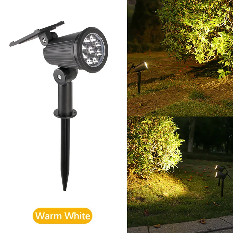 projecteurs solaires extérieurs led réglables jardin moderne jaune violet minimaliste