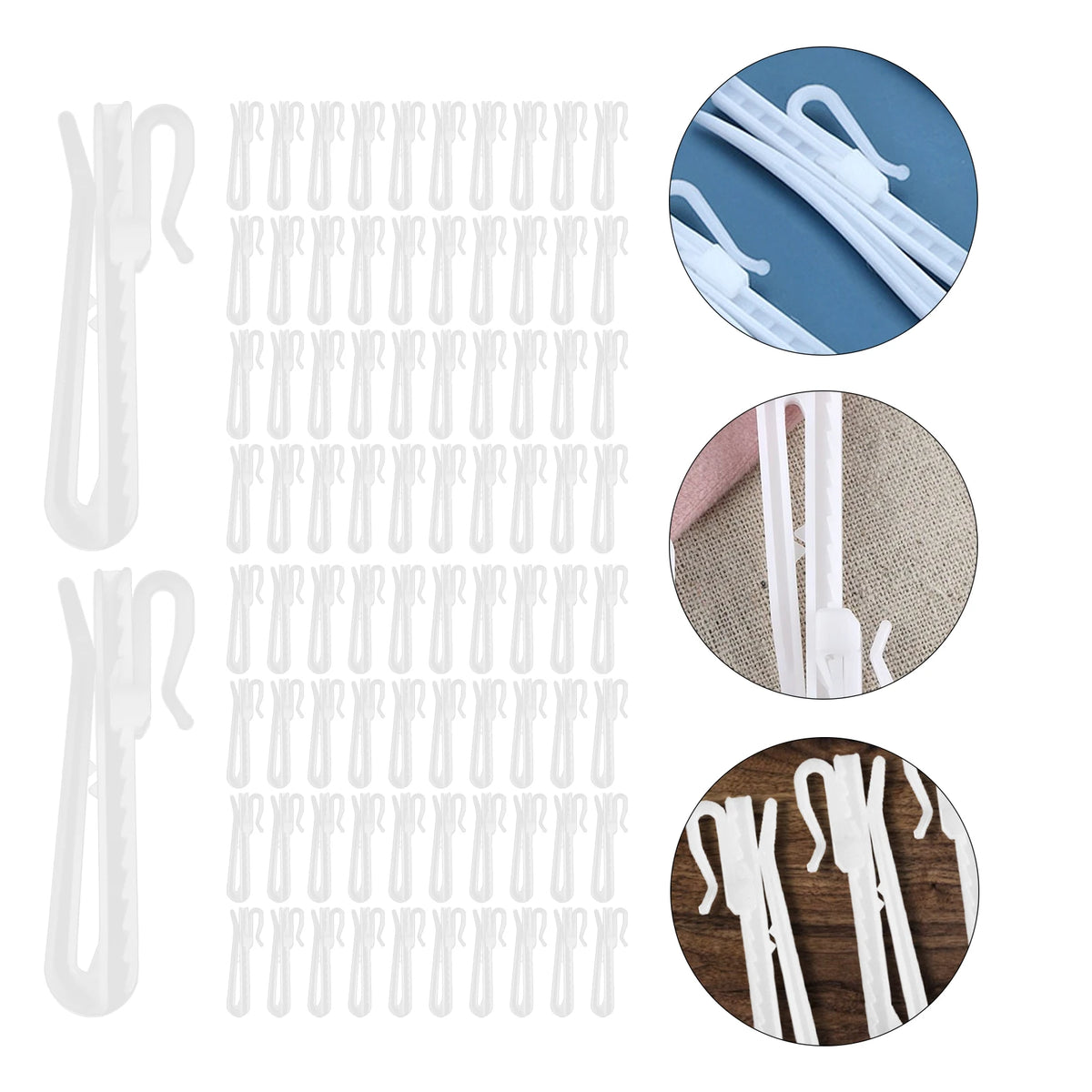 clips suspension blancs ajustables rideaux accessoires décoration maison hooks rideaux