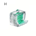 pot coton tige transparent moderne boite rangement couvercle bois respectueux environnement minimaliste organiser