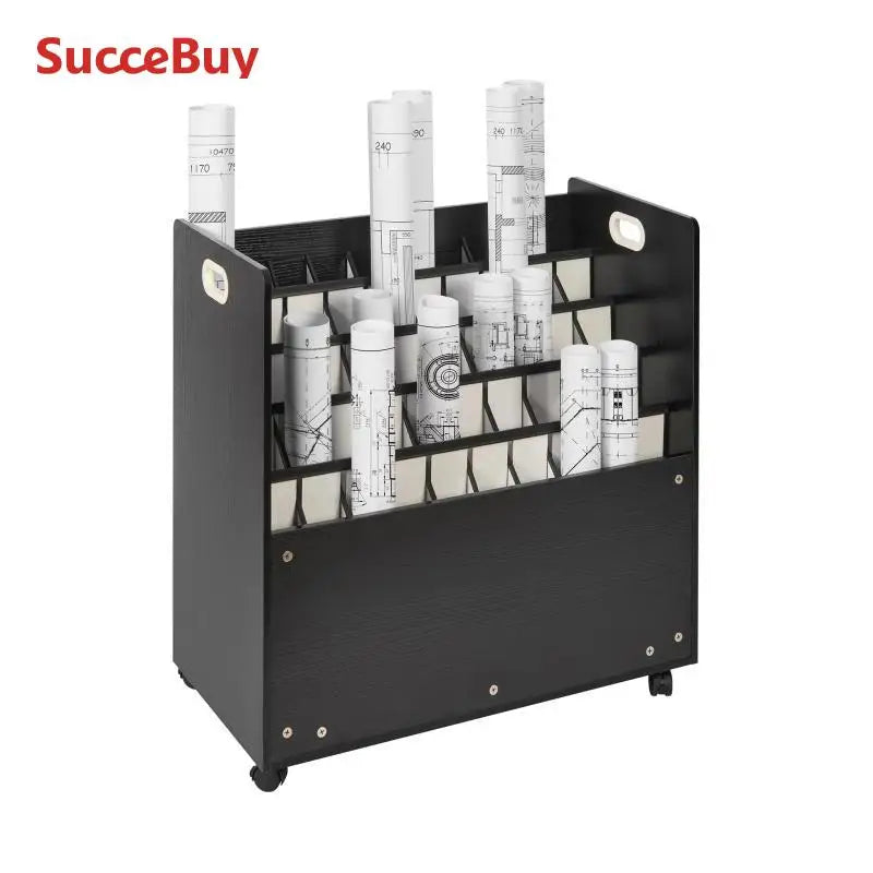 rack planches noir moderne 50 compartiments texture bois roulettes universelles mobilier