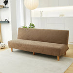 housse canapé lit gris motif feuilles jacquard polaire douce rubans fixation moderne