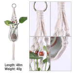 support plante suspendue macramé blanc cassé artisanal anneau métallique pot plante balcon jardinintérieur