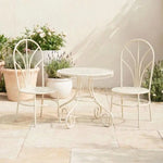 chaises table miniature métal grillagé vintage beige coussin serviette
