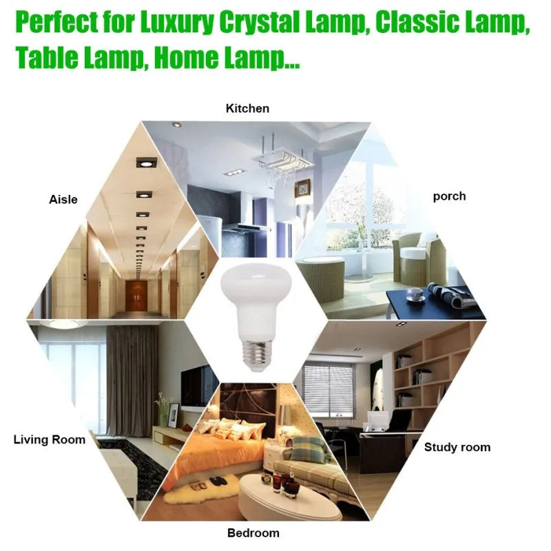 ampoule led blanc moderne e27 r63 50000h 2000lm flux luminescent certification rohs fcc lvd