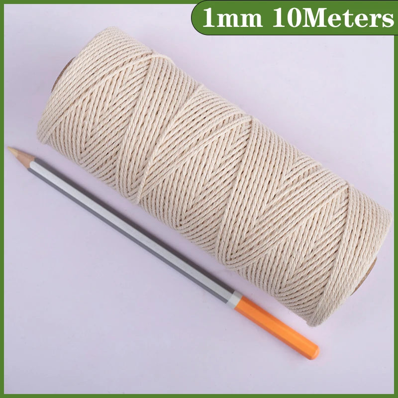 corde coton tissée traditionnelle 10mm 2mètres artisanat sacs vêtements textiles maison écologique haute qualité