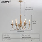 lustre bois vintage noir ampoules e14 cinq bras salon chambre coucher rustique