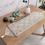 nappe dentelle florale transparente vintage blanche simple décoration maison table blanc crème motifs ajourés