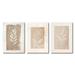 affiches murales minimalistes feuilles stylisées couleurs neutres sans cadre décoration intérieure