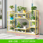 étagère modulaire métal bois industriel plantes d'intérieur pots fleurs blanc