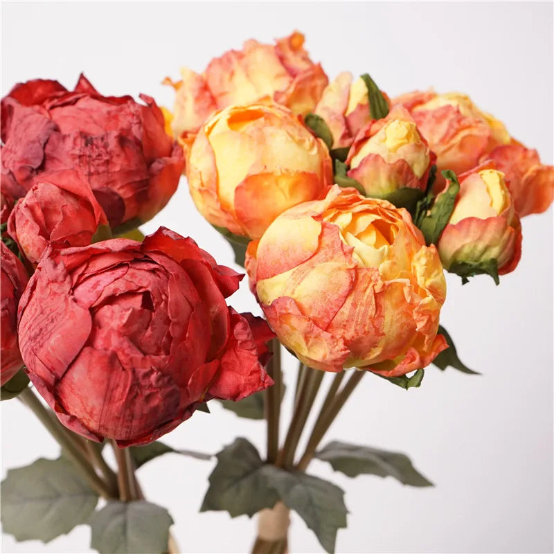 bouquet artificiel pivoines soie blanc rose rouge decoration mariage anniversaireintérieur