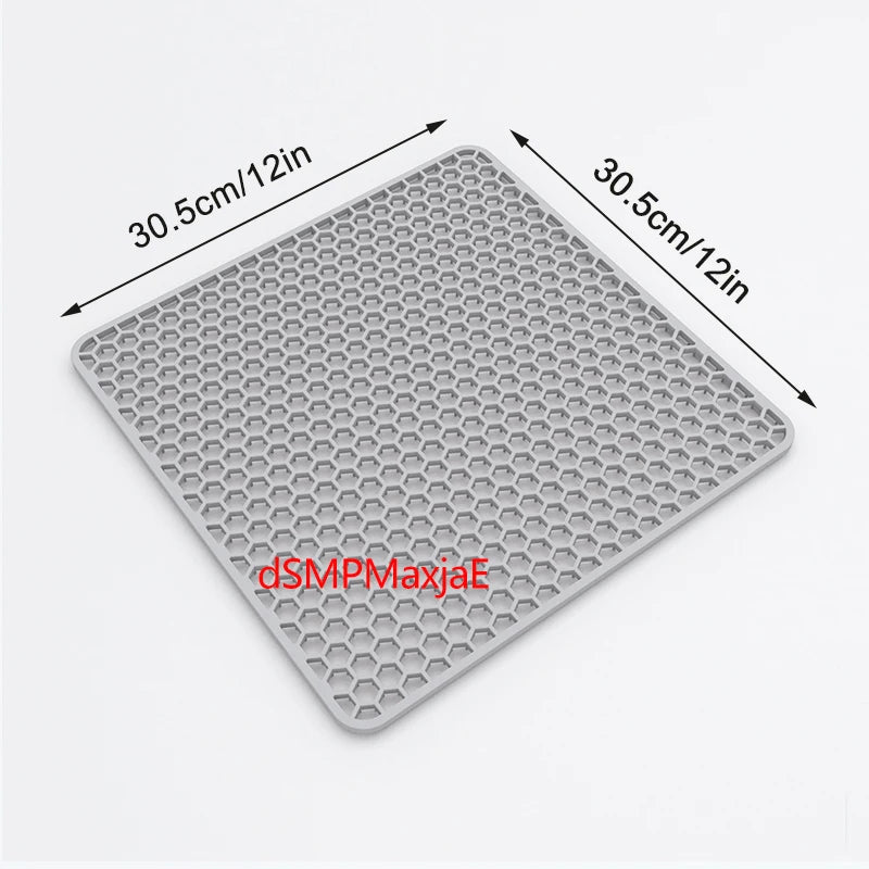 tapis protection silicone moderne gris perforations antidérapant cuisine vaisselle fond évier résistance chaleur