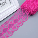 ruban dentelle polyester largeur 75mm couleurs rouge rose vert bleu motifs floraux classique