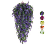 guirlande suspendue artificielle lavande verte violette feuilles fleurs colorées moderne décoration intérieure anneau métallique