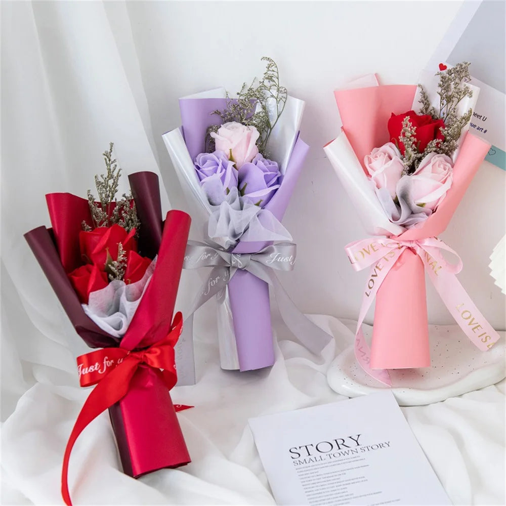 bouquet fleurs artificielles rouge rose violet mariage décoration intérieure moderne ruban satin