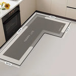 tapis sol moderne gris marbré adhésif salon super absorbant long rectangle