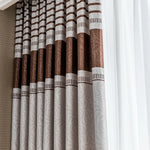 rideau moderne imprimé floral rayures beige marron gris clair opulent salon chambre coucher