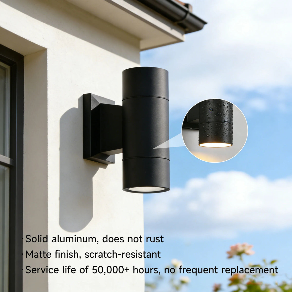 lampe murale moderne extérieure led ip65 étanche noir 220v fluxlumineux2492000