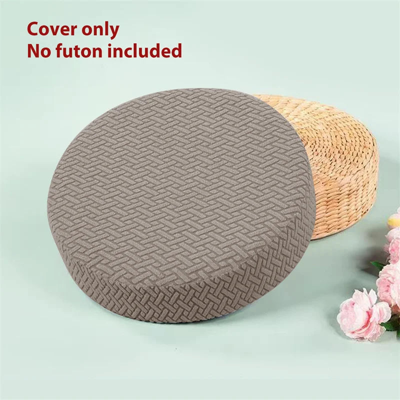 housse coussin rond motif feuilles gris moderne extérieur salon décoration fixations polyestère machine