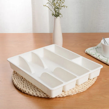 organisateur couverts gris moderne vaisselle rangement fourchettes cuillères baguettes soupe dessert cuisine