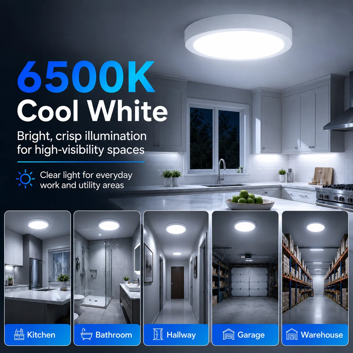 Lampe LED moderne 20W 30W blanc ultra mince éclairage intérieur
