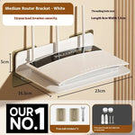 support mural blanc acier inoxydable vis fixations modernes rangement électroniqueatedRouteur décodeuroutil