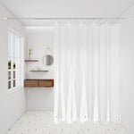 rideau douche transparent moderne aimants lestés blanc uni 120cm 180cm