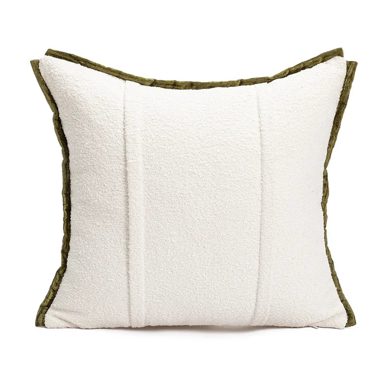 coussins brodés bambou blanc vert olive nordique contemporain décoration maison voiture