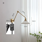 lampe murale moderne or blanc plissée cordon commande 29cm 16cm 24cm 14cm 30cm 17cm