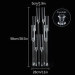 support bougies moderne transparent 98cm hauteur mariage led chandelles sac transport couteau précision