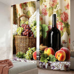 rideaux polyester fleurs fruits classiques beige rouge vert blanc pastorales