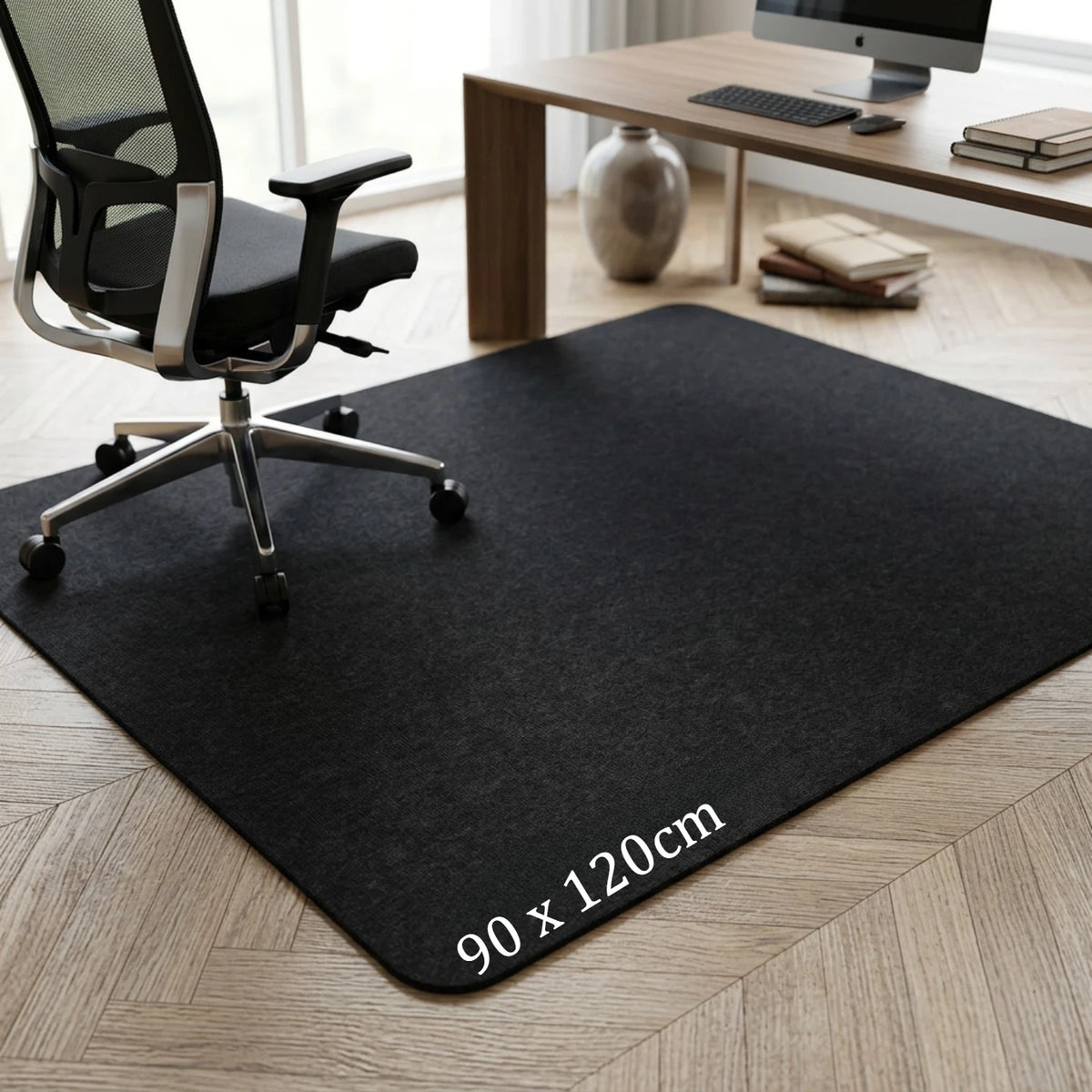 tapis sol noir gris moderne 90x120cm imperméable antidérapant flocage polyesterolvable
