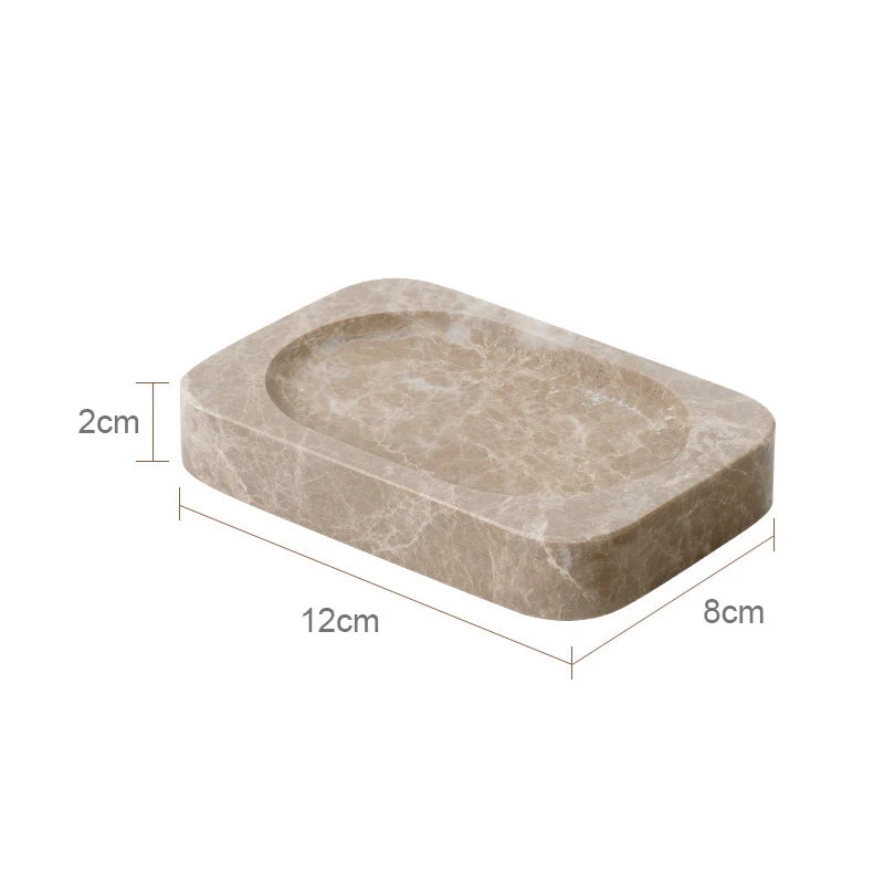ensemble bain marbre moderne distributeur savon boîte mouchoirs pot crème dentifrice plateau oval brosse