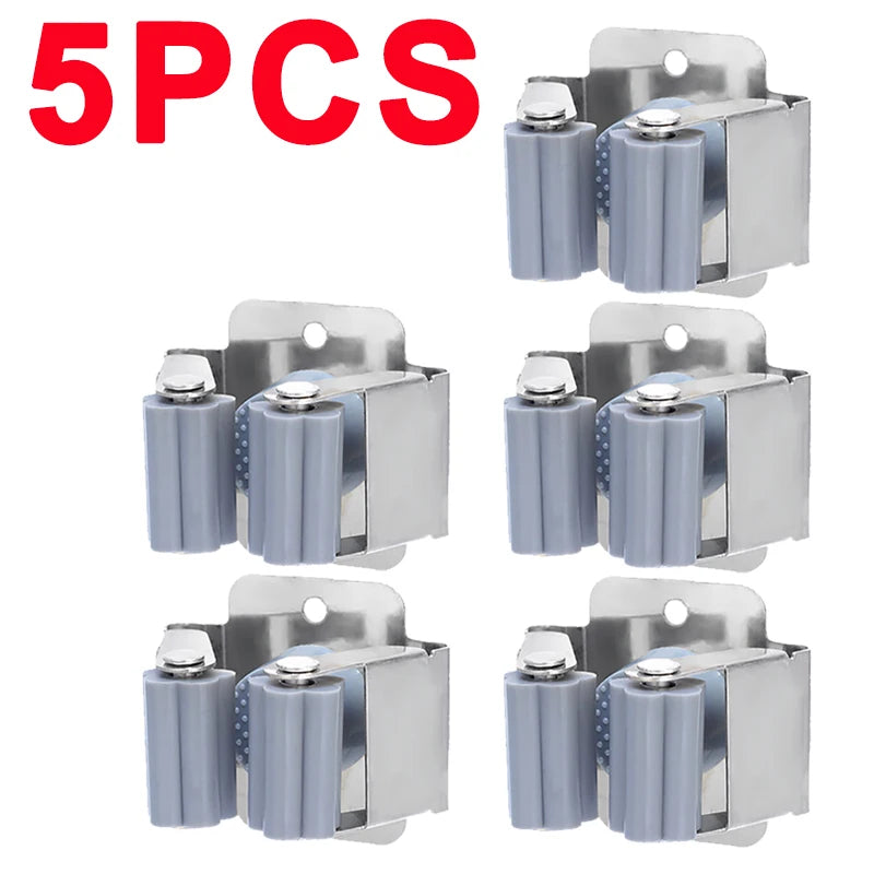support mural moderne vis fixations acier inoxydable noir gris clips balais