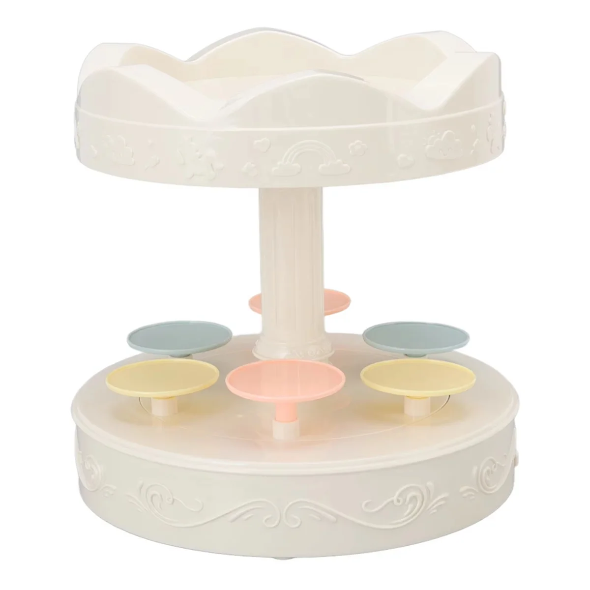 présentoir desserts classique blanc décorations florales cupcakes macarons tournant support gâteaux central individuels plateaux