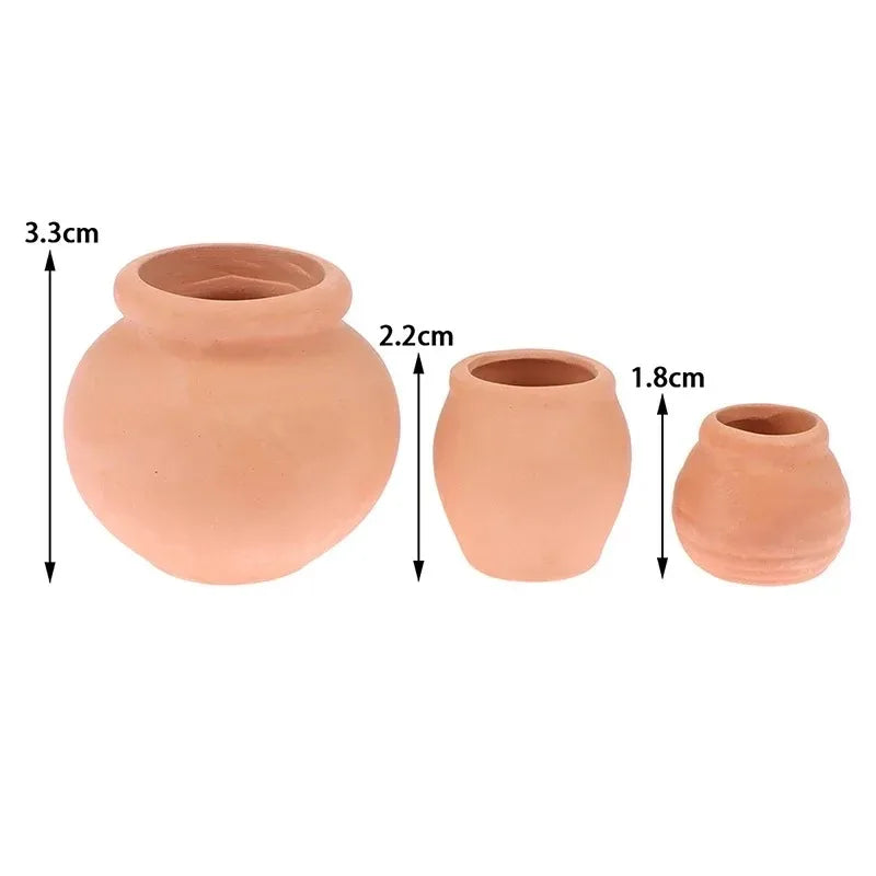 pots céramique miniature rustique pots texte horizontal cannelé décoration enfant jouets cuisine architectural