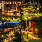 lampes solaires autonomes led étanches ip65 classique transparentes noir extérieur allée jardin fixations piquets