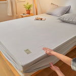 drap housse lit coton blanc uni élastique matelas moderne doux