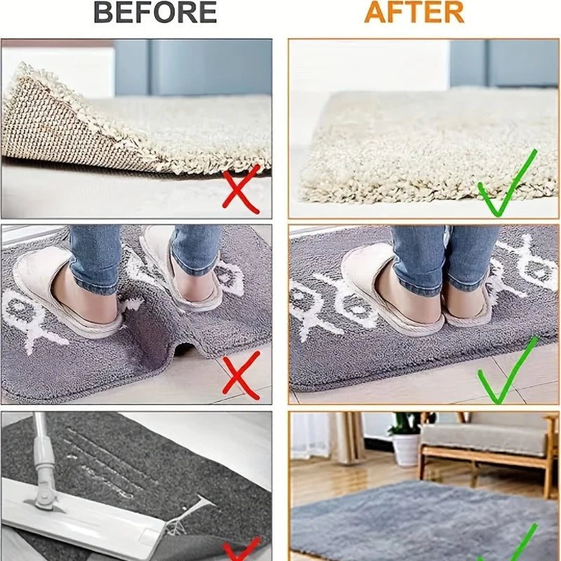 anti dérapage tapis adhésif réutilisable 16 pièces beige noir moderne utilitaire