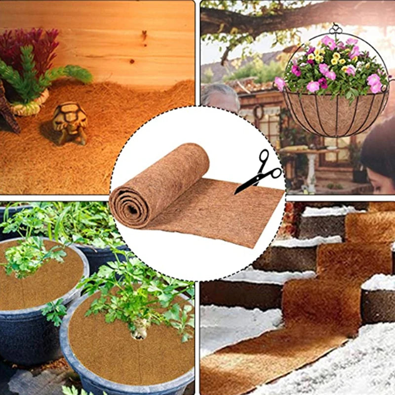 tapis coir marron clair plantes texture naturelle adhésif rustique isolation végétale fibre coco non