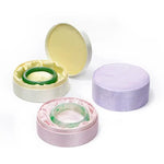 boîtes rondes imprimées florales opaques classiques couleurs variées blanc rose verte violette bleue rouge